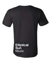 Load image into Gallery viewer, Elliptical Sun Music Split Logo T-Shirt - Black - MY MUSIC MERCH