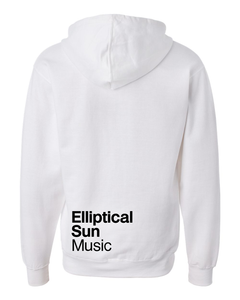 Elliptical Sun Music Split Logo Hoodie - White - MY MUSIC MERCH